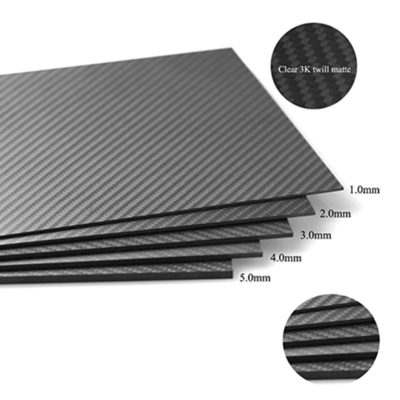 Glossy / Matte 3K Carbon Fiber Sheet Plate 1 - 5mm 100x250 200x300 400X500 500x500 500x600mm