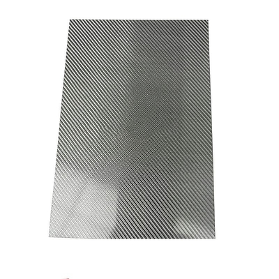 Light Weight Glossy Or Matte Surface Silver Color Carbon Fiber Plate / Sheet
