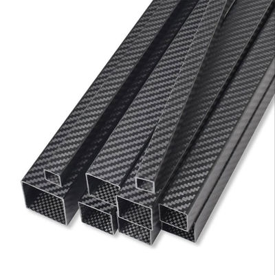 3K Full Carbon Fiber Square Tube , High Strength Length 500mm OD 10mm 15mm 20mm 22mm 25mm 30mm