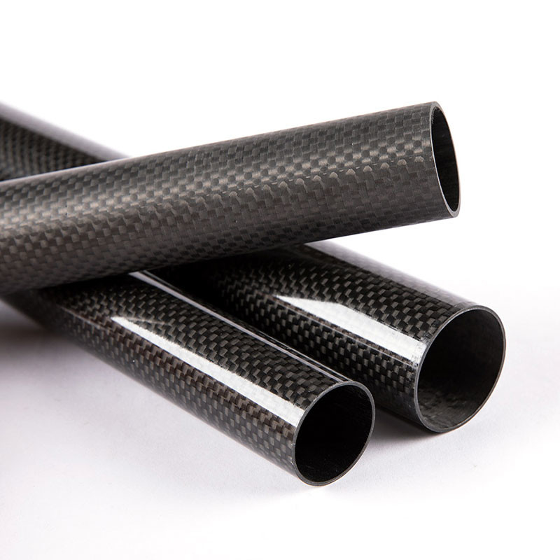 Lightweight 3K Carbon Fiber Round Tubing Strong Corrosion Resistance