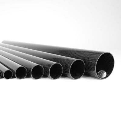 Tubo de fibra de carbono enrollado 14/16/18/20/25 mm Brillante 1 mm/2 mm de espesor de pared
