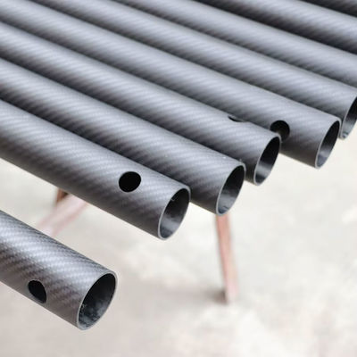 Tubo redondo de fibra de carbono 3K Twill, enrollado con alta resistencia a la tracción y rigidez
